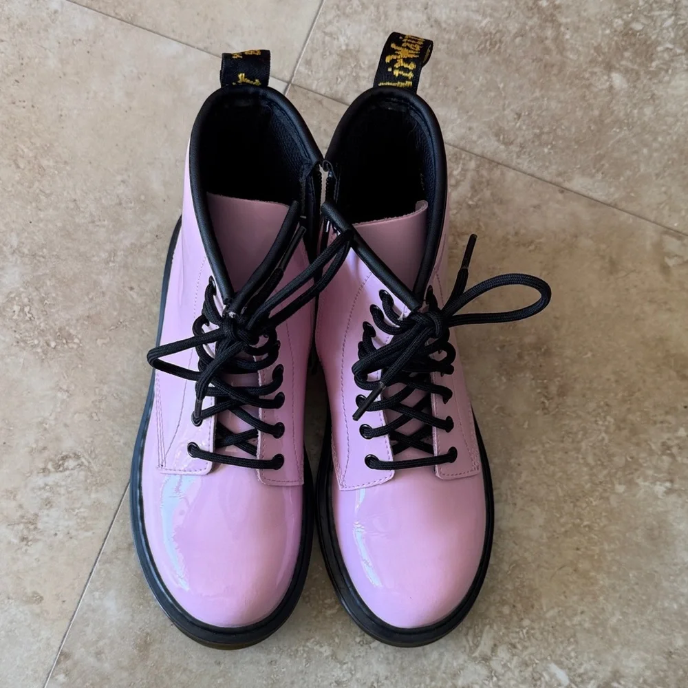 Dr. Martens Kids Pink Lace-Up Boots - Picture 8 of 9